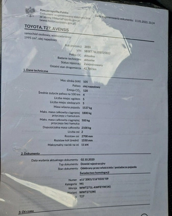 Toyota Avensis cena 79900 przebieg: 88241, rok produkcji 2018 z Rybnik małe 529